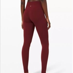 Lululemon Wunder Under maroon leggings
